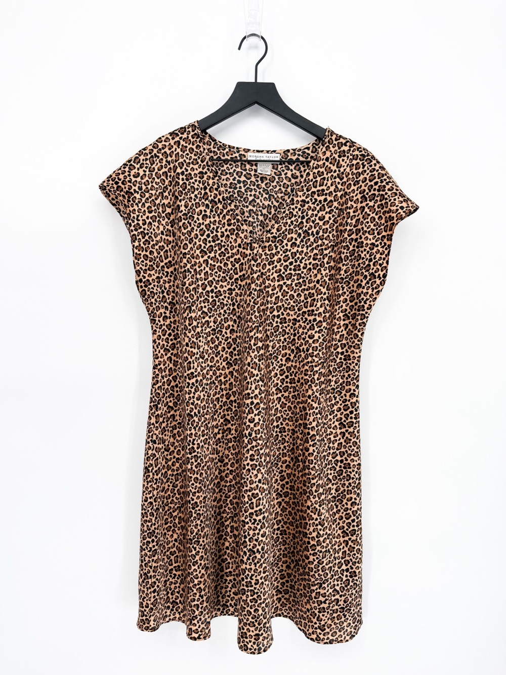 Morgan Taylor Intimates Satin Leopard Print Nightgown Chemise Slip Dress XL